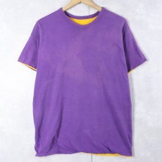 画像2: 70〜80's Champion バータグ USA製 "BURGES" ラバープリント ダブルフェイス リバーシブルTシャツ L (2)