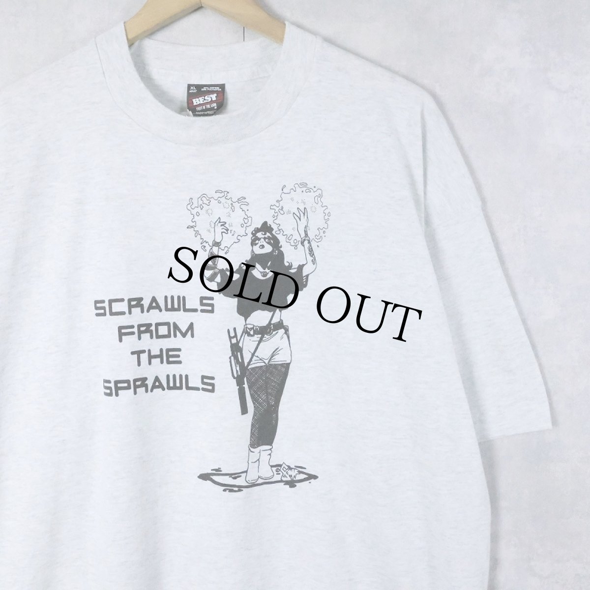 画像1: 90's USA製 "SCRAWLS FROM THE SPRAWLS" プリントTシャツ  (1)