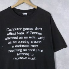 画像1: Computer games don’t affect kids... メッセージプリントTシャツ BLACK L (1)