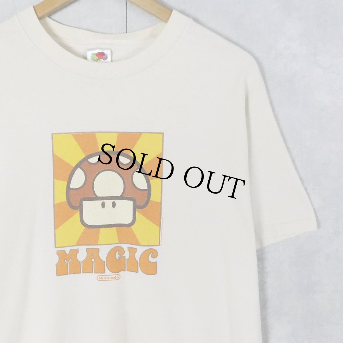 画像1: 2000's Nintendo SUPER MARIO "MAGIC" スーパーキノコプリントTシャツ L (1)