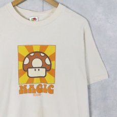 画像1: 2000's Nintendo SUPER MARIO "MAGIC" スーパーキノコプリントTシャツ L (1)