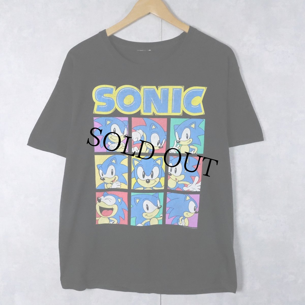 画像1: SONIC ゲームキャラクター プリントTシャツ BLACK (1)