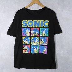 画像1: SONIC ゲームキャラクター プリントTシャツ BLACK (1)