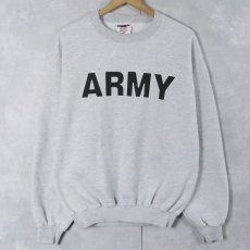 画像1: 90's〜 "ARMY" プリントスウェット M (1)