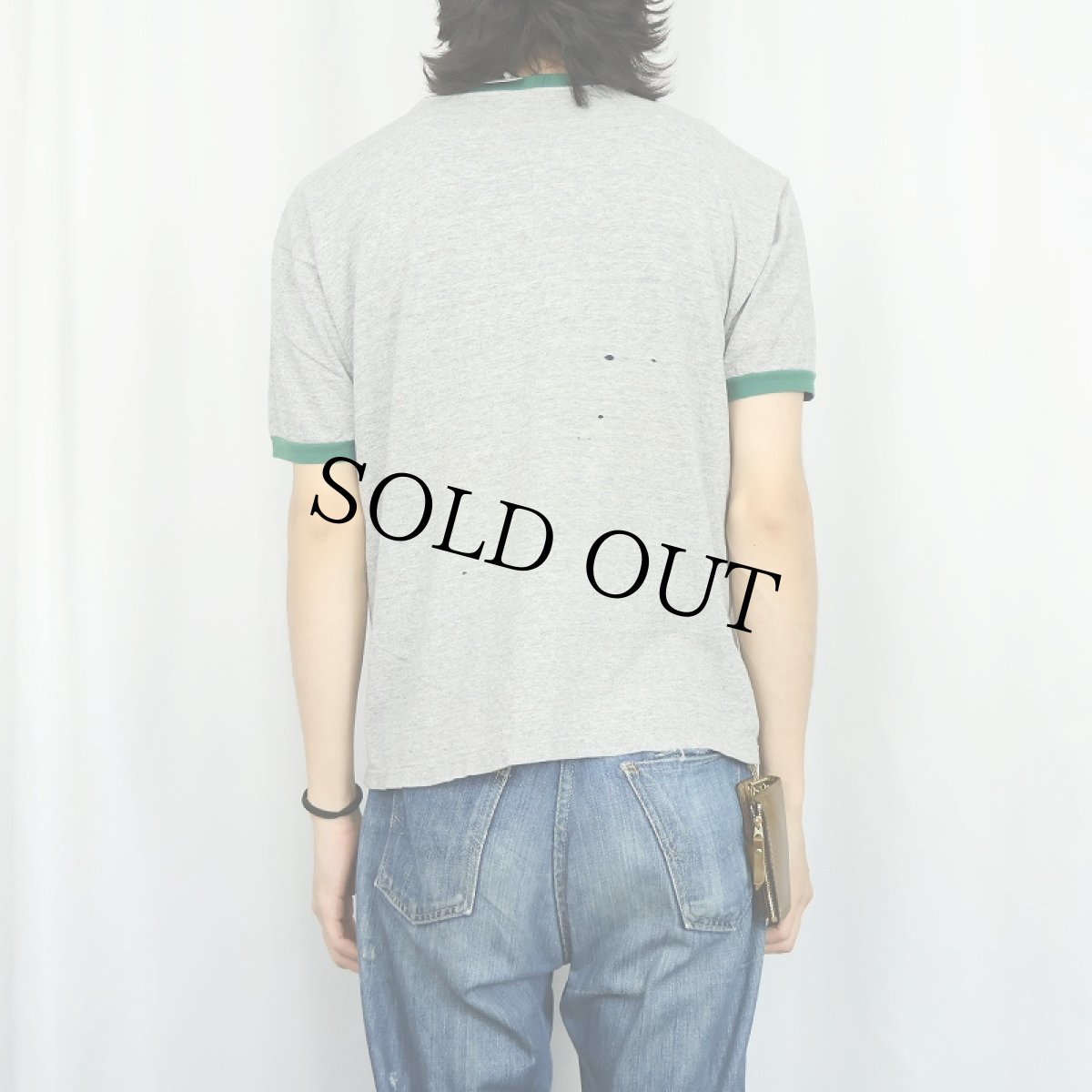 画像3: 60's MAYO SPRUCE USA製 "COLUMBIA" 染み込みプリントリンガーTシャツ L (3)