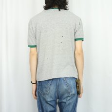 画像3: 60's MAYO SPRUCE USA製 "COLUMBIA" 染み込みプリントリンガーTシャツ L (3)