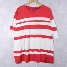 画像1: 90's GAP マルチボーダー柄 Ｔシャツ XL (1)