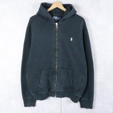 画像1: POLO Ralph Lauren スウェットジップパーカー BLACK L (1)