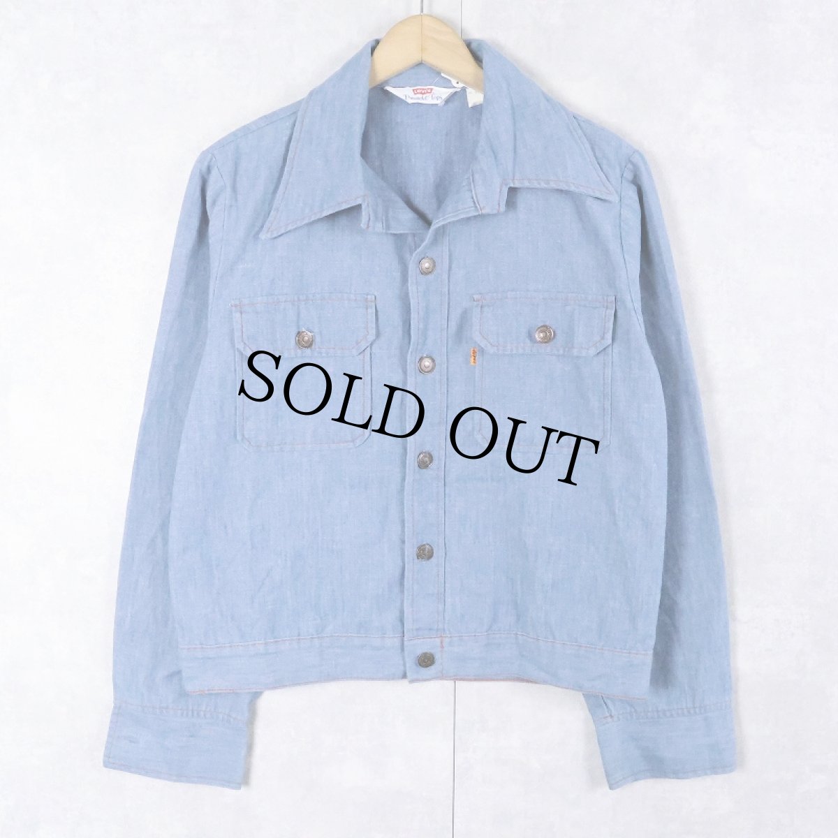 画像1: 70's Levi's "Panatela Tops" オレンジタブ シャンブレーシャツジャケット M (1)