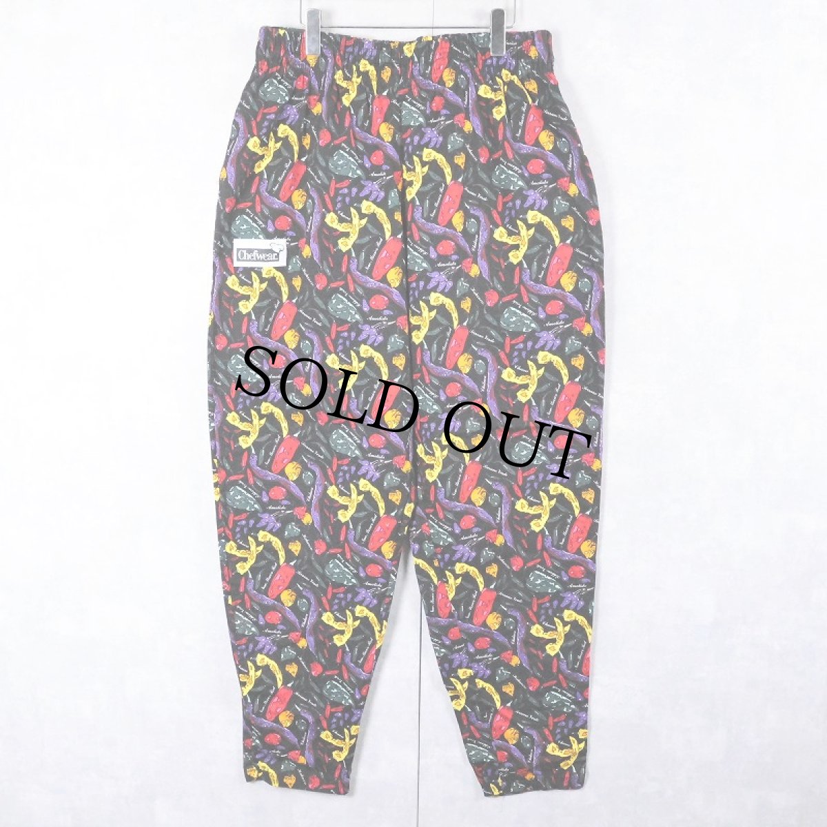 画像1: 90's Chefwear USA製 野菜柄 コットンシェフパンツ XL  (1)