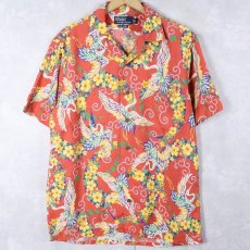 画像1: 90's〜 POLO Ralph Lauren "ANDY CAMP" 和柄 レーヨンアロハシャツ M (1)