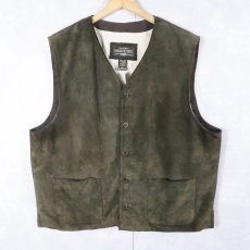 画像1: BANANA REPUBLIC スエードレザー切り替え ベスト L (1)