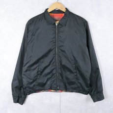 画像1: 60〜70's 裏地ネル ナイロンジャケット BLACK (1)