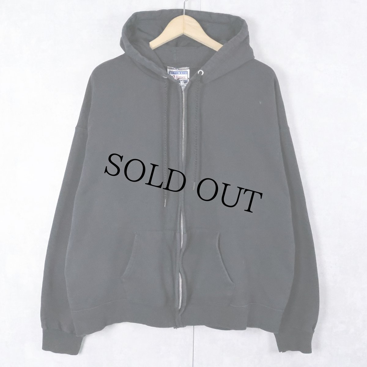 画像1: Hanes ULTIMATE COTTON スウェットジップパーカー BLACK L (1)