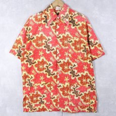 画像1: 70's Batik 総柄 コットンアロハシャツ (1)