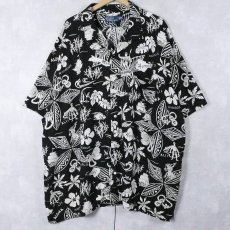 画像1: POLO Ralph Lauren "CLASSIC FIT" 総柄 レーヨンアロハシャツ BLACK 3XB (1)