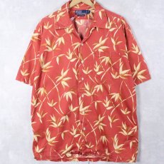 画像1: 90's〜 POLO Ralph Lauren バンブー柄 コットンアロハシャツ M (1)