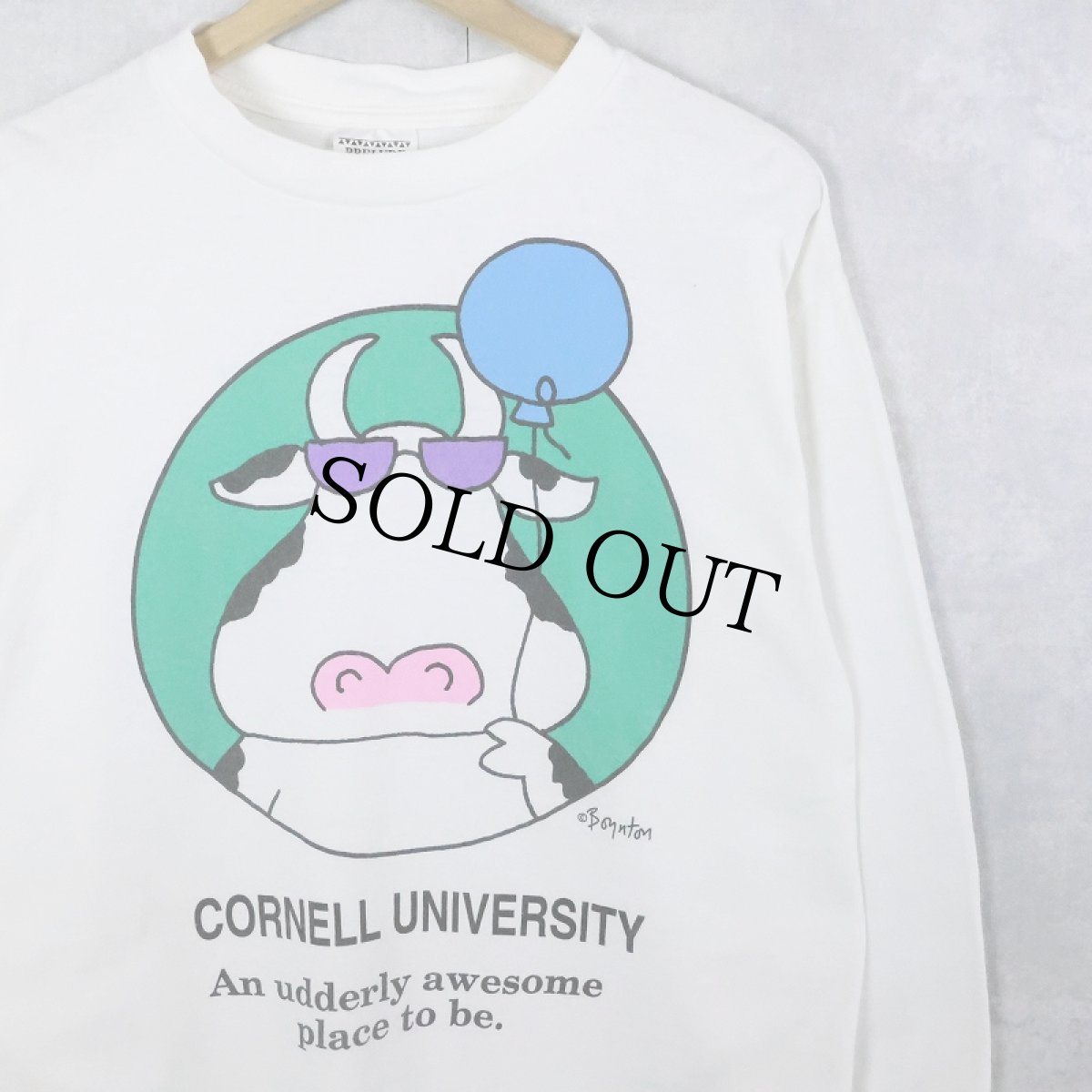 画像1: 90's Sandra Boynton USA製 "CORNELL UNIVERSITY" イラストプリントロンT M (1)