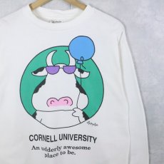 画像1: 90's Sandra Boynton USA製 "CORNELL UNIVERSITY" イラストプリントロンT M (1)