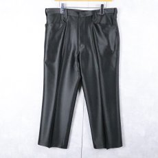 画像1: Pagano West USA製 シャイニー ウエスタンスラックス BLACK W35 (1)