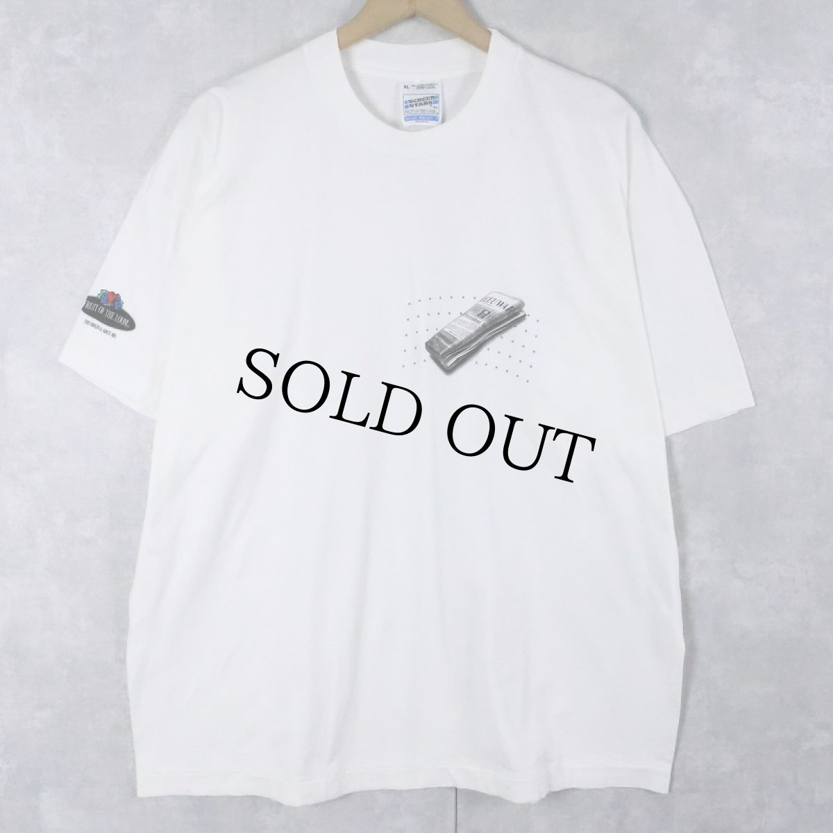 画像2: 90's FRUIT OF THE LOOM IRELAND製 新聞プリントTシャツ XL (2)