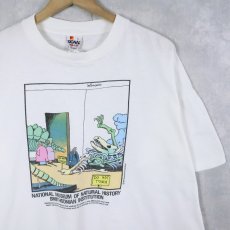 画像1: 90's USA製 "NATIONAL MUSEUM OF NAT URAL HISTORY...." シュールイラスト プリントTシャツ L  (1)
