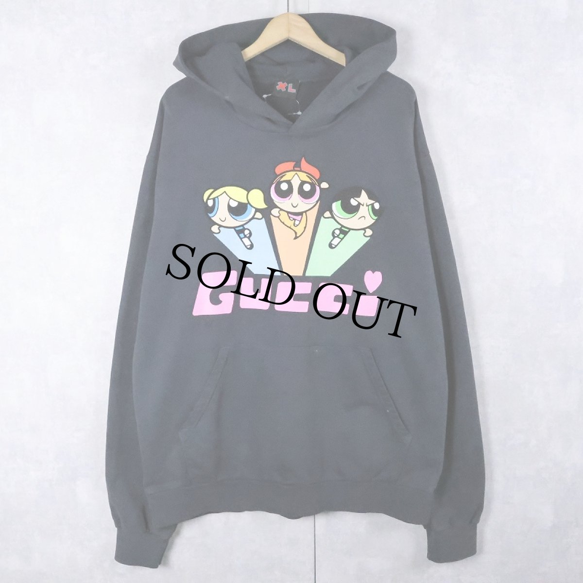 画像1: ブート GUCCI × The Powerpuff Girls キャラクタープリントスウェットフーディー BLACK (1)