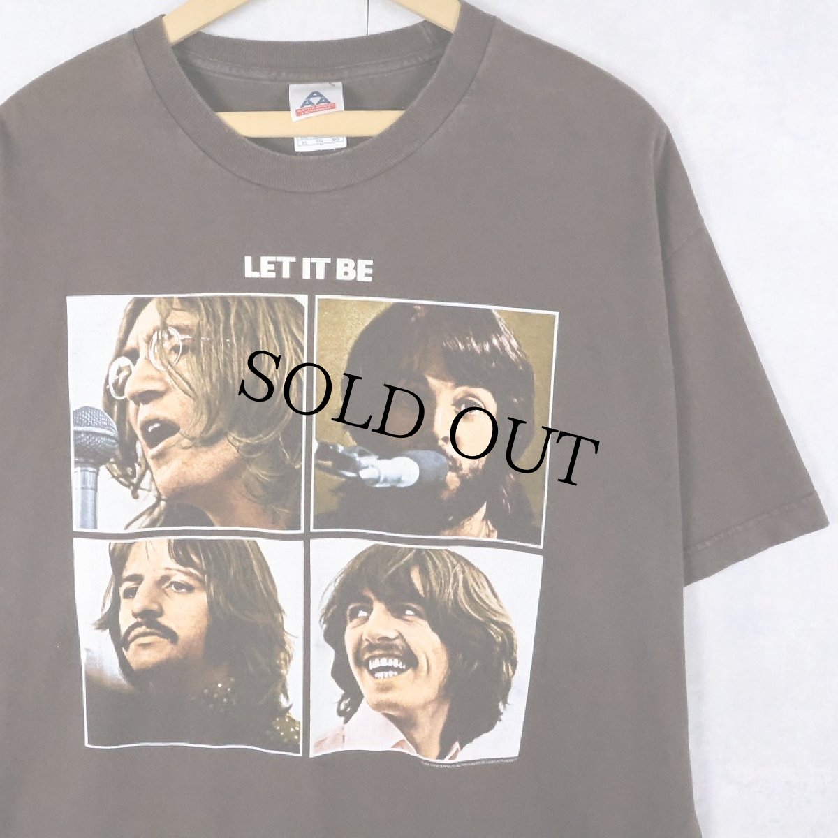 画像1: 2000's THE BEATLES "LET IT BE" ロックバンドプリントTシャツ BROWN XL (1)