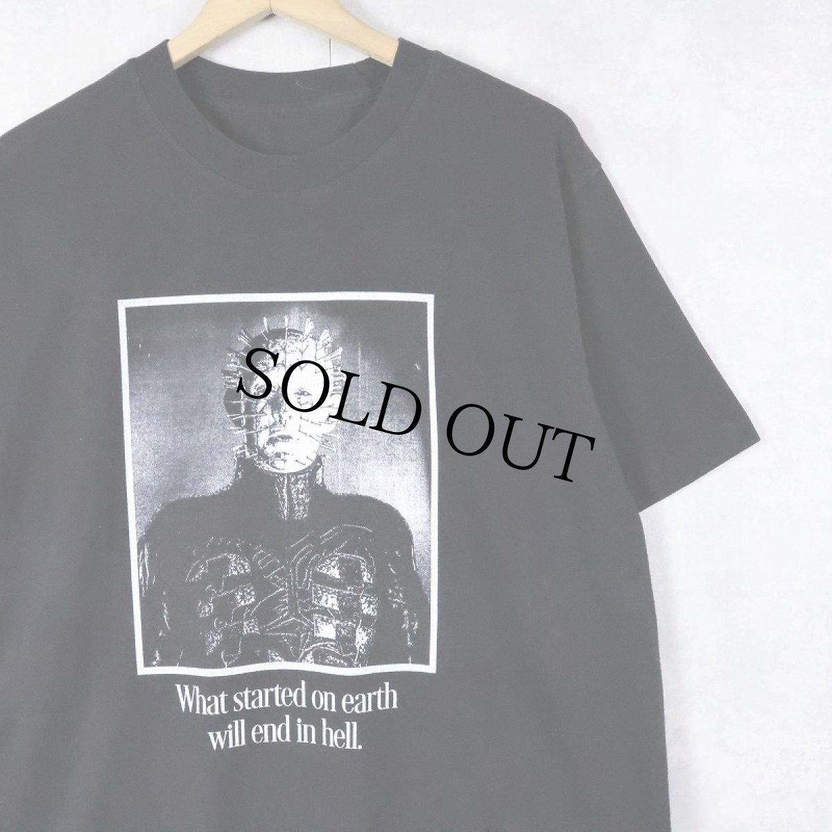 画像1: Hellraiser ホラー映画プリントTシャツ BLACK  (1)