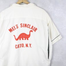 画像1: 60's Hilton "MEL'S SINCLAIR CATO, N.Y." チェーン刺繍×ワッペン付き ボウリングシャツ XL (1)