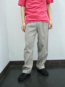 画像2: 50's 千鳥格子柄 2タック レーヨンスラックス W30 (2)