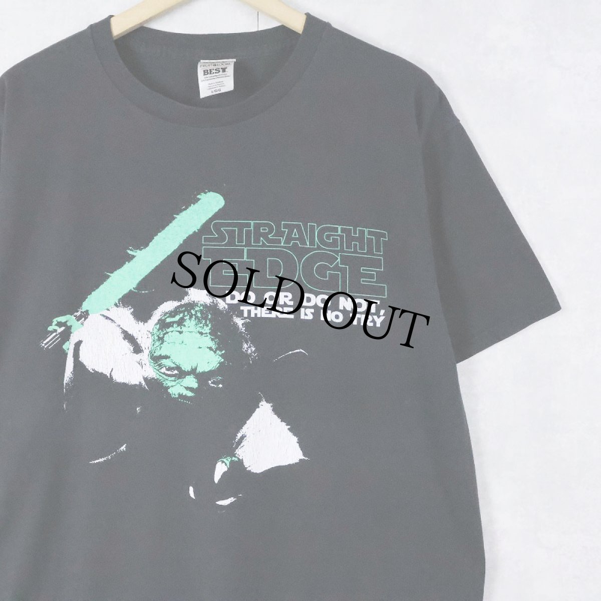 画像1: STAR WARS "YODA" SF映画プリントＴシャツ BLACK L (1)