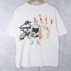 画像1: 90's USA製 武蔵丸 力士プリントTシャツ L (1)