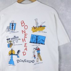画像2: 80〜90's USA製 "BONEHEAD" イラストプリントTシャツ L (2)