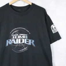 画像1: 2001 Lara Croft: Tomb Raider × TACOBELL アクション映画プリントTシャツ BLACK  (1)