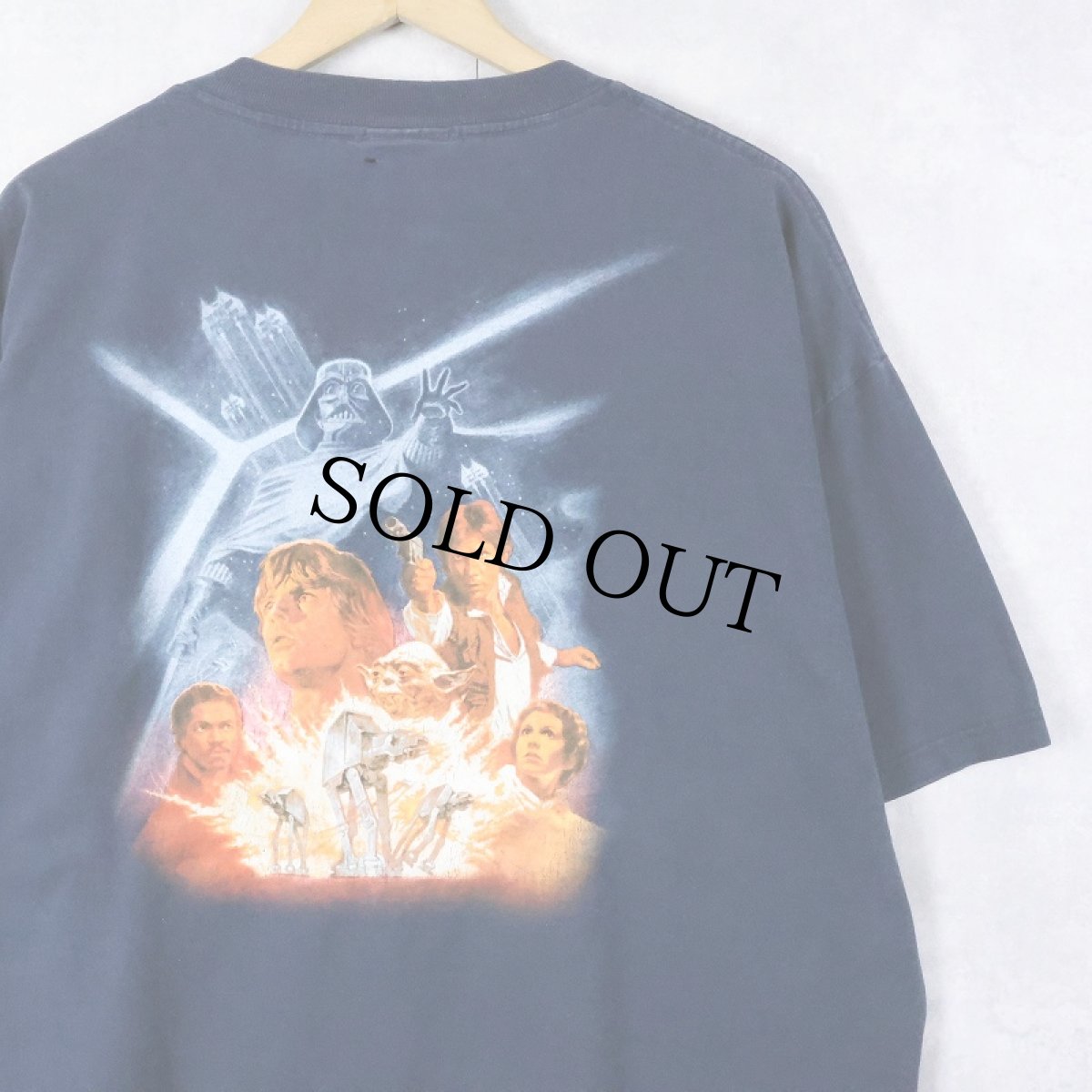 画像1: STAR WARS SF映画プリントＴシャツ NAVY XL (1)