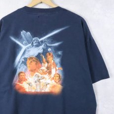 画像1: STAR WARS SF映画プリントＴシャツ NAVY XL (1)
