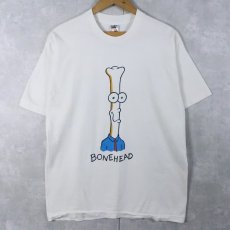 画像1: 80〜90's USA製 "BONEHEAD" イラストプリントTシャツ L (1)