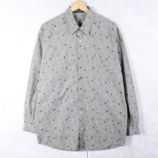 画像1: JHANE BARNES 総柄 コットンシャツ M (1)