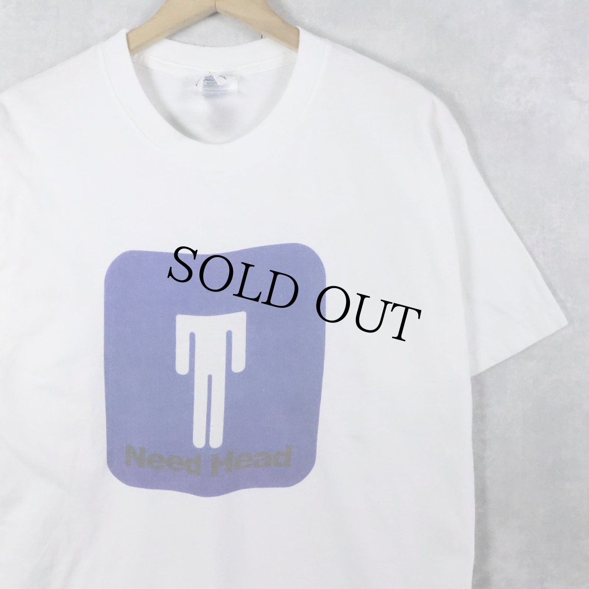 画像1: Need Head ジョークプリントTシャツ M (1)
