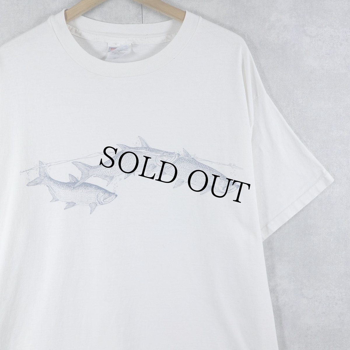 画像1: 90's LIBERTY GRAPHICS USA製 "Alan James Robinson" 魚プリントTシャツ XL (1)