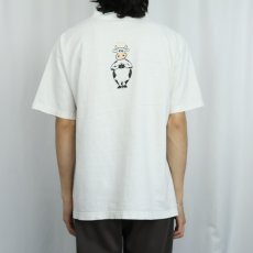 画像4: 90's USA製 "holy cow." 牛イラストプリントTシャツ L (4)