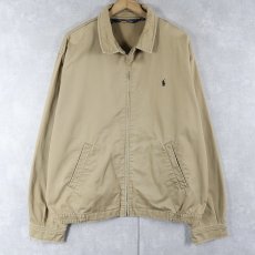 画像1: POLO Ralph Lauren ロゴ刺繍 チンスト付き コットンスイングトップ XL (1)