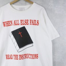 画像1: 90's USA製 "WHEN ALL ELSE FAILS READ THE INSTRUCTIONS" ジーザスプリントTシャツ (1)