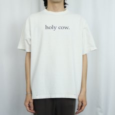 画像3: 90's USA製 "holy cow." 牛イラストプリントTシャツ L (3)