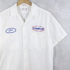 画像1: 60's ワッペン付き コットンワークシャツ M (1)