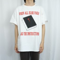 画像2: 90's USA製 "WHEN ALL ELSE FAILS READ THE INSTRUCTIONS" ジーザスプリントTシャツ (2)