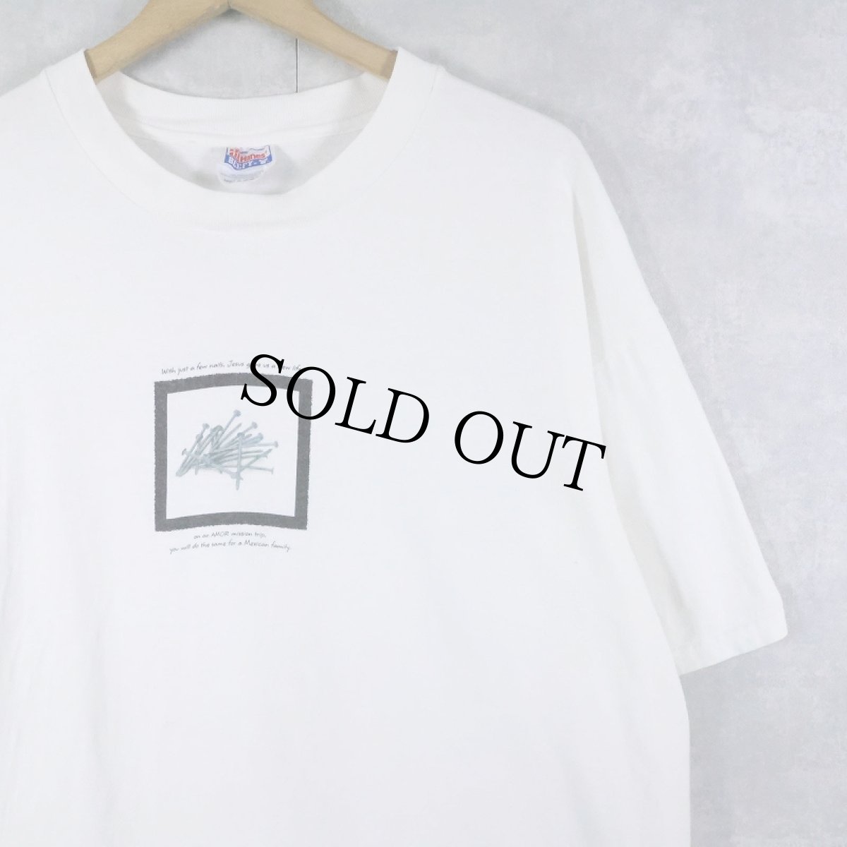 画像1: Amor Ministries "With just a few nails,..." 非営利団体 プリントTシャツ XL (1)