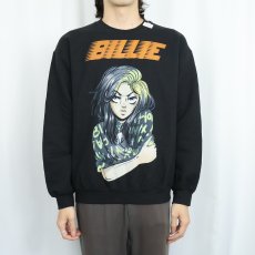 画像2: Billie Eilish ミュージシャン プリントスウェット BLACK L (2)