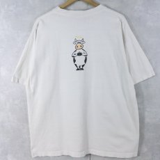 画像2: 90's USA製 "holy cow." 牛イラストプリントTシャツ L (2)